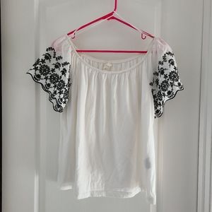 H&M White Off-Shoulder Top
